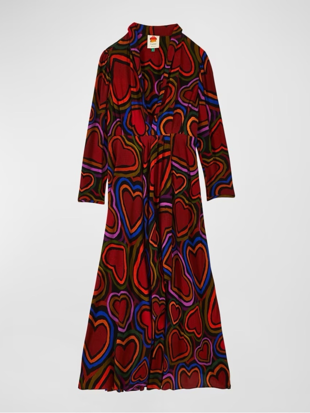 FARM Rio Rainbow Wild Hearts Maxi Dress Size S